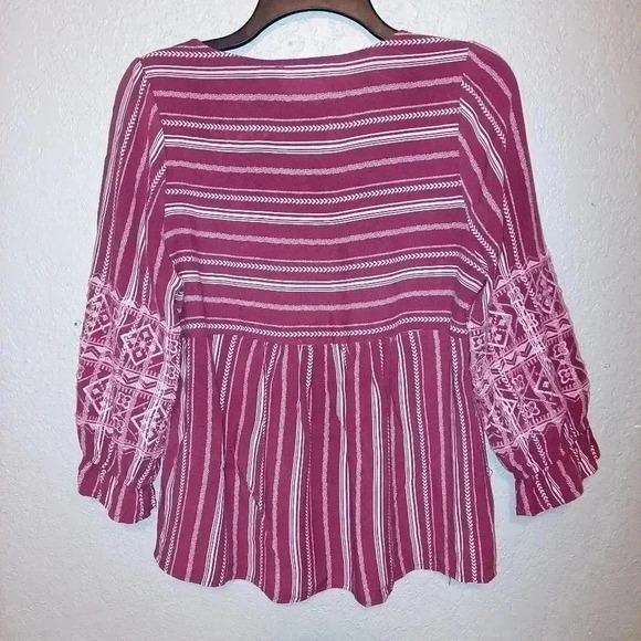 Savanna Jane Mauve The Olsen Top Boho Western Style Size Small - Picture 2 of 6